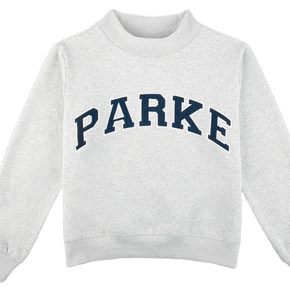 PARKE Birthday Varsity Mockneck Classic Grey + Denim NWT - Picture 1 of 4